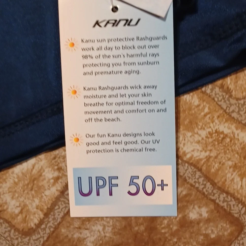Kanu Surf Dark Blue Kids Rashguard Size 6 UPF 50+